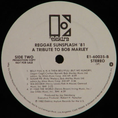 Various : Reggae Sunsplash '81 A Tribute To Bob Marley (2xLP, Album, Promo, W/Lbl, Gat)