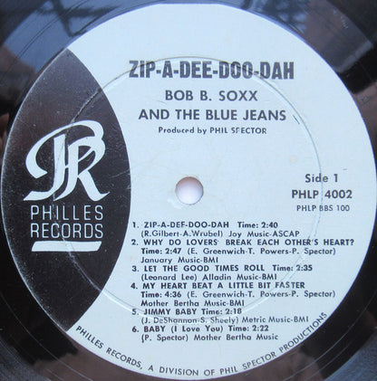 Bob B. Soxx And The Blue Jeans : Zip-A-Dee Doo Dah (LP, Album, RE)