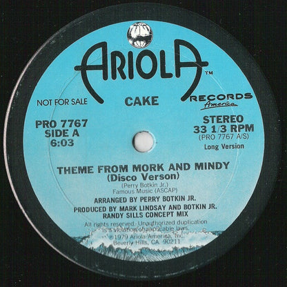 Cake (2) : Theme From Mork And Mindy (12", Promo)
