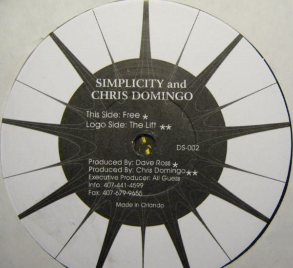 Simplicity (3) And Chris Domingo : Free / The Lift (12")