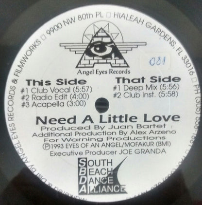 South Beach Dance Alliance : Need A Little Love (12")