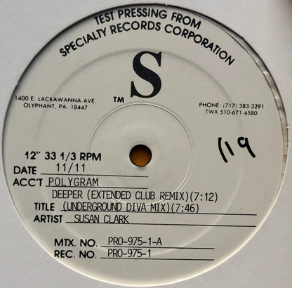 Susan Clark : Deeper (12", TP)
