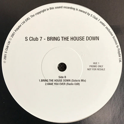 S Club 7 : Bring The House Down (12", Promo)