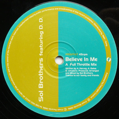 Sol Brothers : Believe In Me (12")
