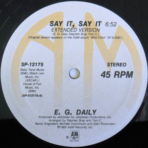E.G. Daily : Say It, Say It (Extended Version) (12", Single)