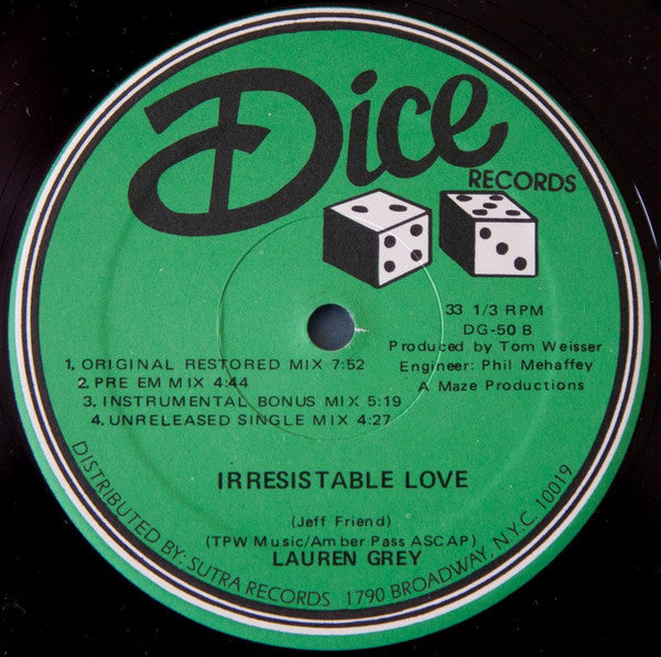 Lauren Grey : Putting The Night On Hold / Irresistible Love (12")
