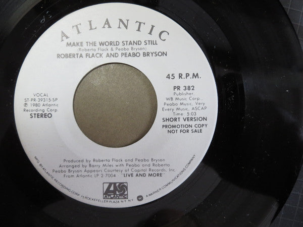 Roberta Flack, Peabo Bryson : Make The World Stand Still (7", Single, Promo, Spe)