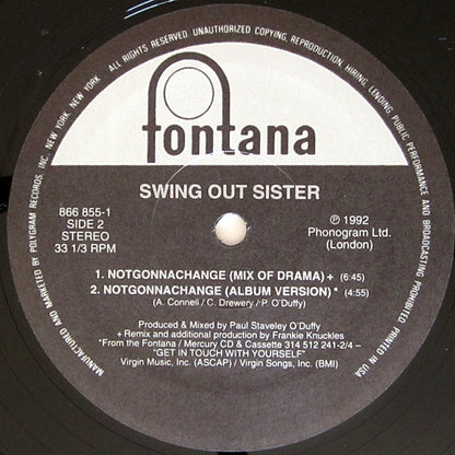 Swing Out Sister : Notgonnachange (12", Single, Gen)