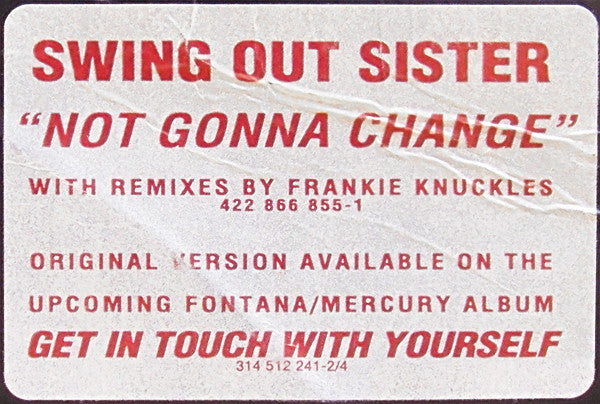 Swing Out Sister : Notgonnachange (12", Single, Gen)