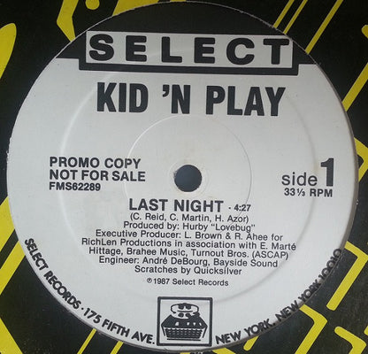 Kid 'N Play* : Last Night (12", Promo)