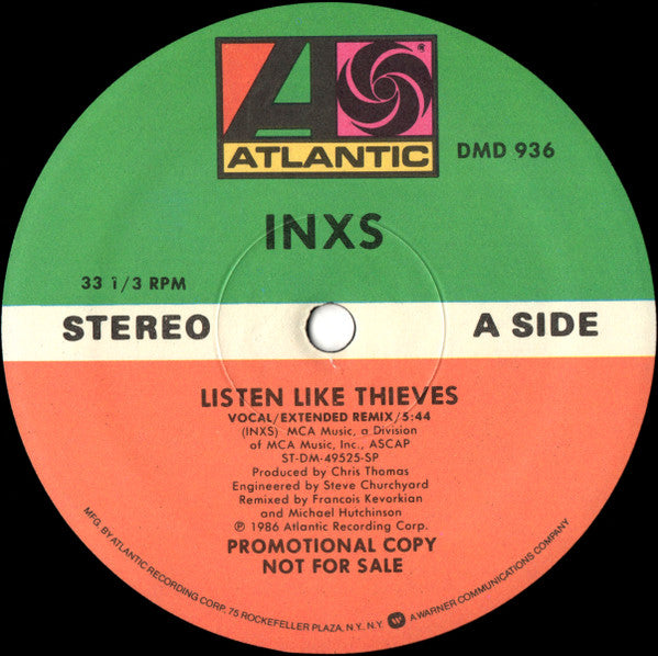 INXS : Listen Like Thieves (12", Single, Promo)