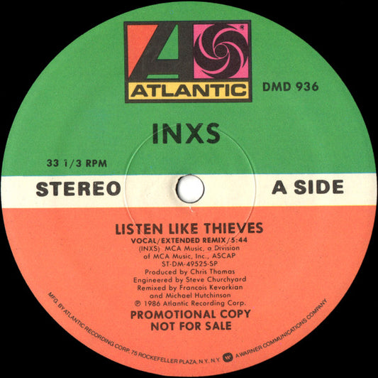 INXS : Listen Like Thieves (12", Single, Promo)