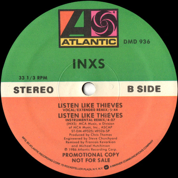 INXS : Listen Like Thieves (12", Single, Promo)