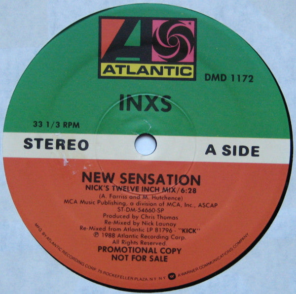 INXS : New Sensation (12", Promo)