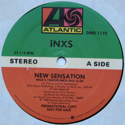 INXS : New Sensation (12", Promo)