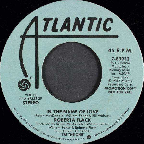 Roberta Flack : In The Name Of Love (7", Promo)