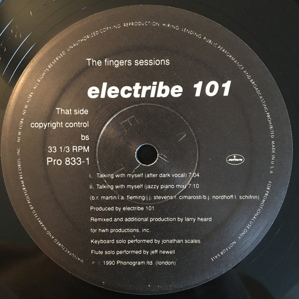 Electribe 101 : Talking With Myself • Special Limited Edition Remixes Vol. III • The Blacksmith & Fingers Sessions (12", Ltd, Promo)
