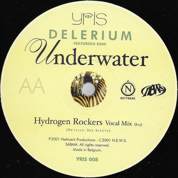 Delerium Featuring Rani : Underwater (Remixes By Above & Beyond • Hydrogen Rockers) (12")