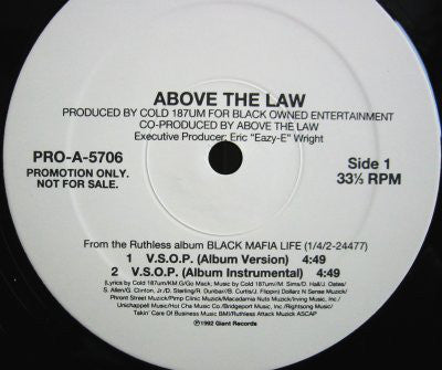 Above The Law : V.S.O.P. (12", Promo)