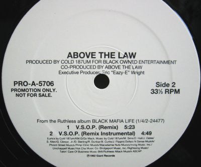 Above The Law : V.S.O.P. (12", Promo)