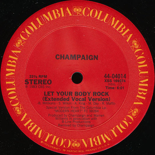 Champaign : Let Your Body Rock (12")