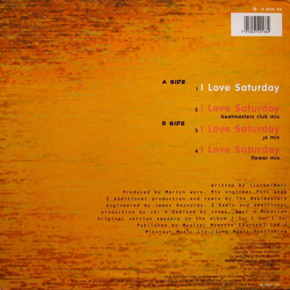 Erasure : I Love Saturday (12", Single)
