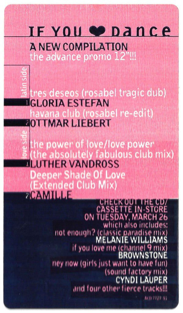 Various : Selections From If You Love Dance (12", Promo)