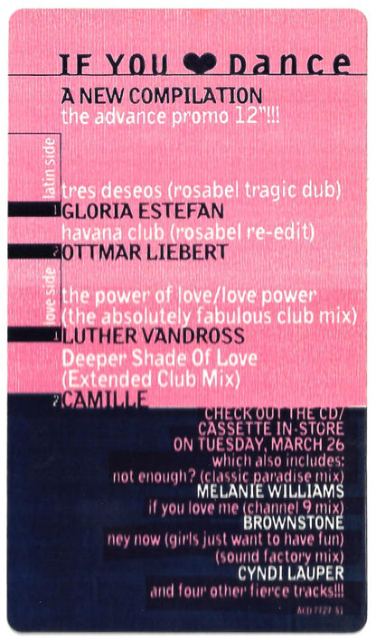 Various : Selections From If You Love Dance (12", Promo)