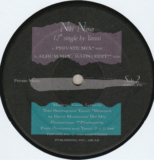 Yanni (2) : Niki Nana (12", Single)
