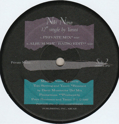 Yanni (2) : Niki Nana (12", Single)