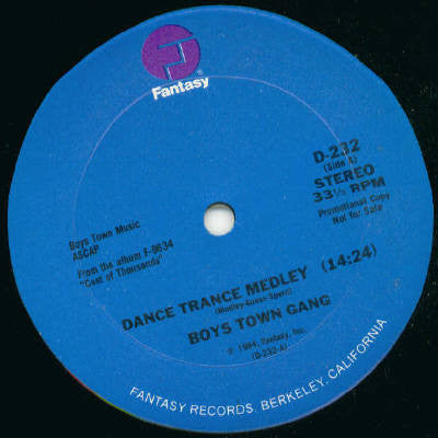 Boys Town Gang : Dance Trance Medley / A Good Man (Is Hard To Find) (12", Promo)
