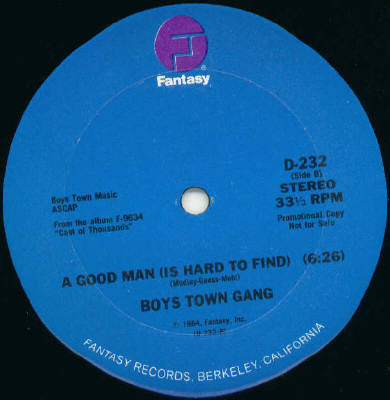 Boys Town Gang : Dance Trance Medley / A Good Man (Is Hard To Find) (12", Promo)