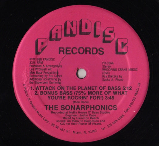 The Sonarphonics : Attack On The Planet Of Bass (12")