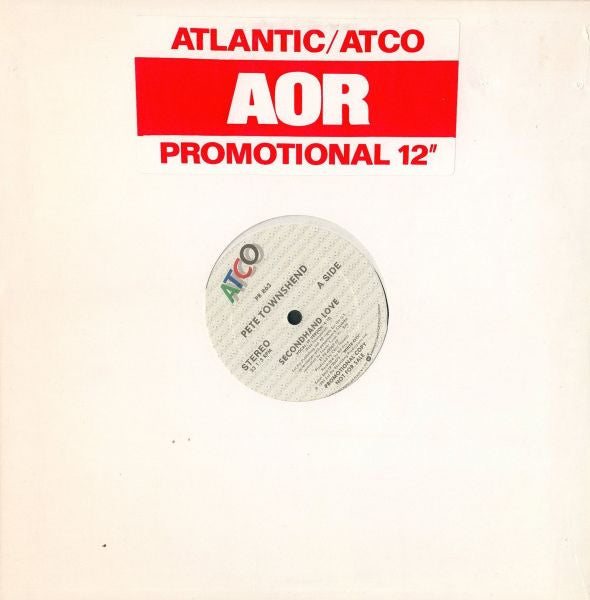 Pete Townshend : Secondhand Love (12", Single, Promo)