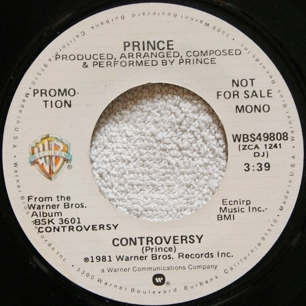 Prince : Controversy (7", Mono, Promo, Los)