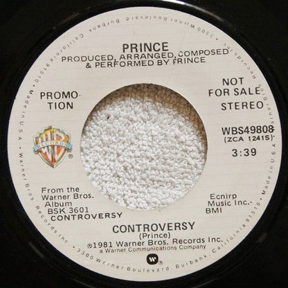 Prince : Controversy (7", Mono, Promo, Los)