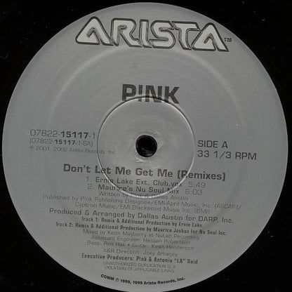 P!NK : Don't Let Me Get Me (Remixes) (12")