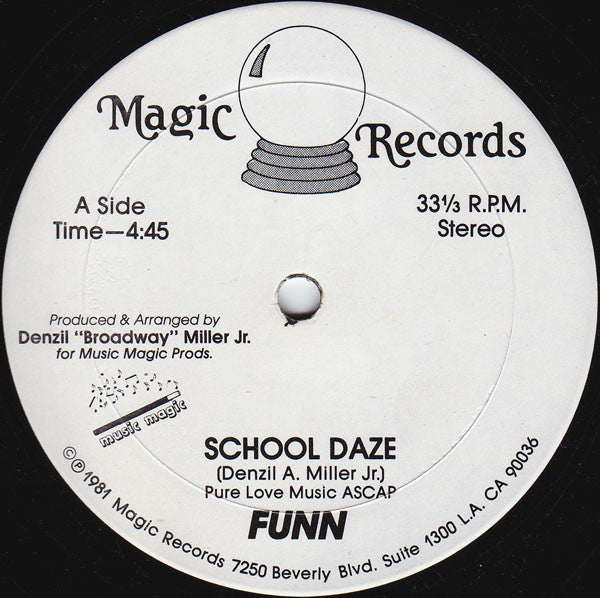 Funn : School Daze (12", Promo)