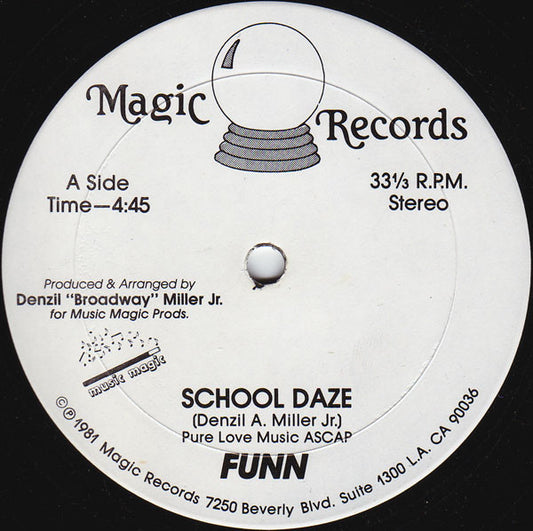 Funn : School Daze (12", Promo)