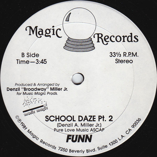 Funn : School Daze (12", Promo)