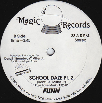 Funn : School Daze (12", Promo)