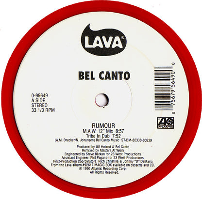 Bel Canto : Rumour (Remixes By Masters At Work) (12", Ltd, Red)