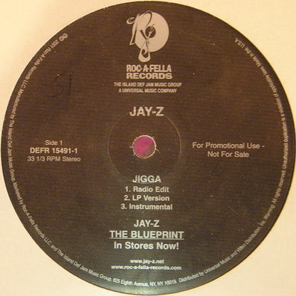 Jay-Z : Jigga (12", Single, Promo)