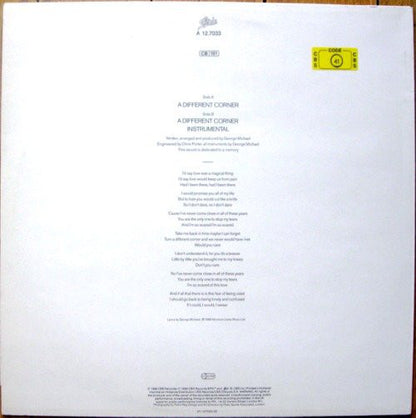 George Michael : A Different Corner (12", Maxi)