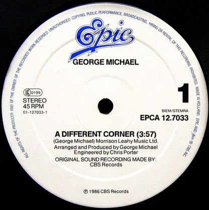 George Michael : A Different Corner (12", Maxi)