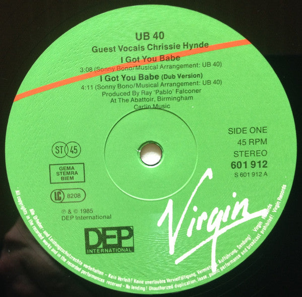 UB40 : I Got You Babe (12", Maxi)