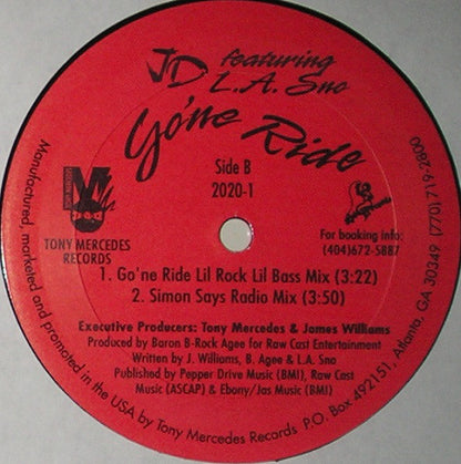 James Dominique Featuring L.A. Sno : Go'ne Ride (12")