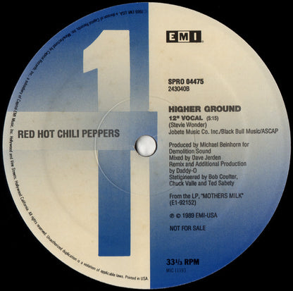 Red Hot Chili Peppers : Higher Ground (12", Single, Promo)