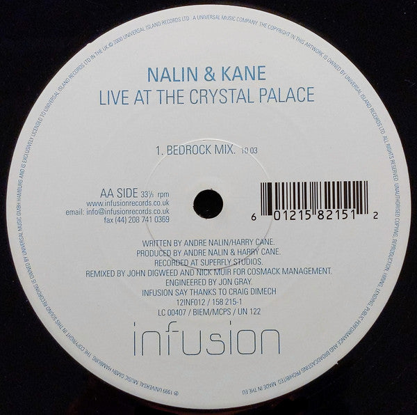 Nalin & Kane : Live At The Crystal Palace (12")