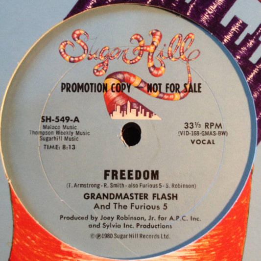 Grandmaster Flash And The Furious 5* : Freedom (12", Promo)
